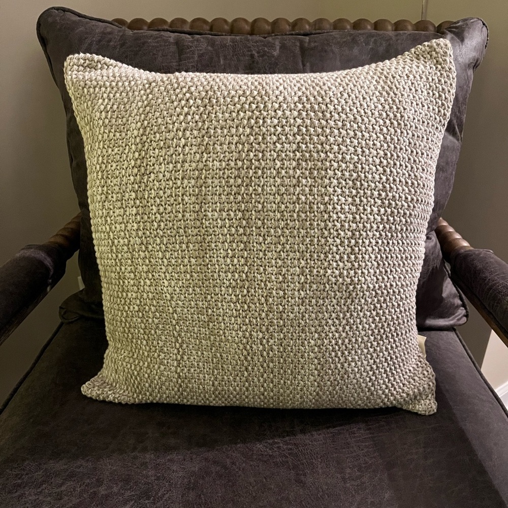 SFERRA Orino Decorative Pillow 18 x 18 white/ taupe